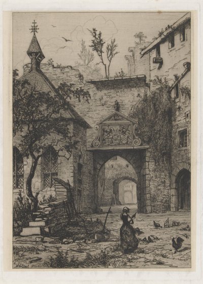 Eingang des Schlosses von Hollenfeltz von Martinus Antonius Kuytenbrouwer jr.