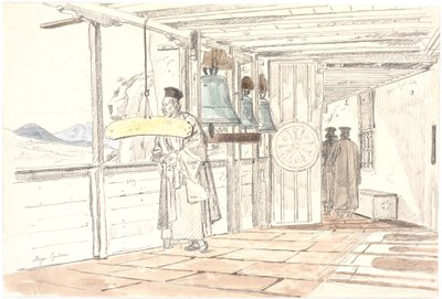 Klostergang mit Glocken von Martinus Rørbye