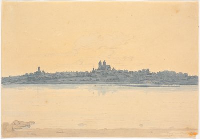 Viborg gesehen vom Asmild Klosterhave bei Søndersø von Martinus Rørbye