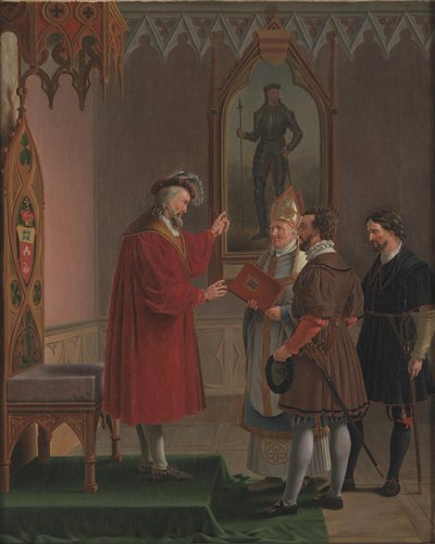 Adolf, Herzog von Schleswig-Holstein, lehnt das Angebot ab, den dänischen Thron zu besteigen. Kopie nach C. W. Eckersberg von Martinus Rørbye