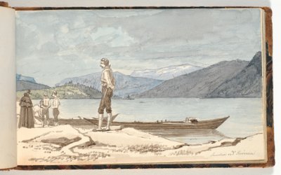 Eine Überfahrtsstelle. Figuren bei Booten von Martinus Rørbye