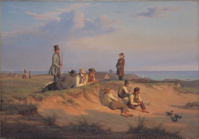 Männer von Skagen an einem Sommerabend bei gutem Wetter von Martinus Rørbye
