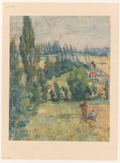 Landschaft mit ruhendem Bauer bei einem Pferd von Martinus van Andringa