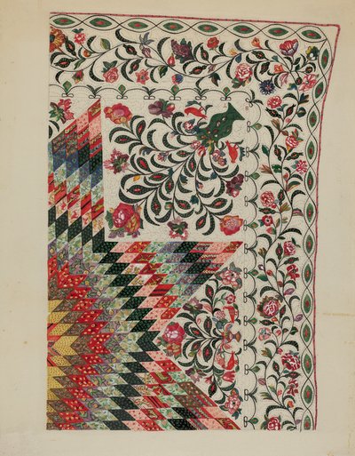 Patchwork- und Applikationsdecke von Mary Berner