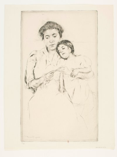 Häkelstunde von Mary Cassatt