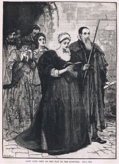 Lady Jane Grey auf dem Weg zum Schafott 1554 von Mary L. Gow