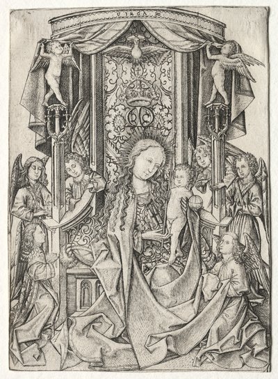 Madonna auf dem Thron mit acht Engeln von Master ES