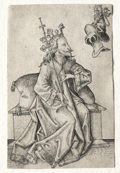 Die kleinen Spielkarten: Zweites Set: Helme: Spielkarte mit König und Helm von Master ES