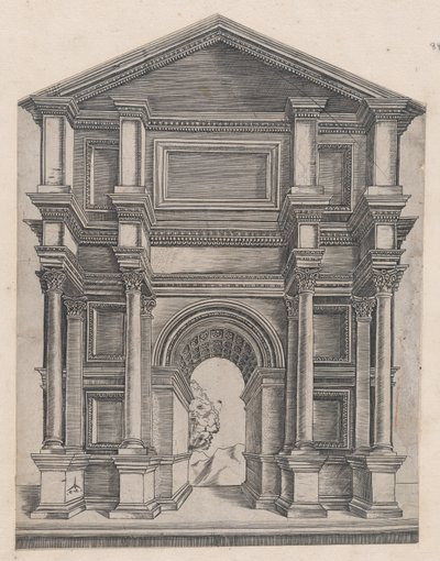 Speculum Romanae Magnificentiae: Bogen von Meister GA mit dem Krähenfuß, 16. Jahrhundert von Master GA