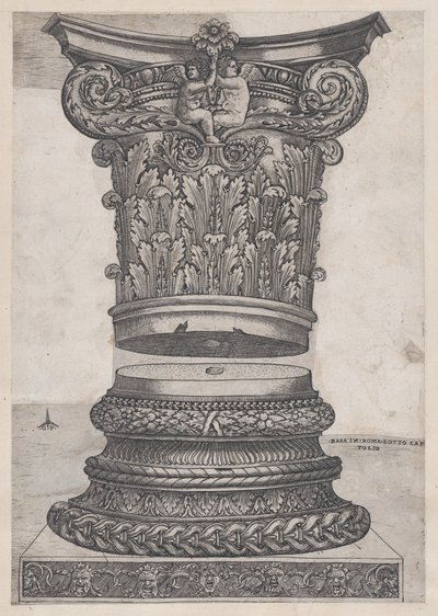 Speculum Romanae Magnificentiae: Verzierte Kapitelle und Basis von Master GA