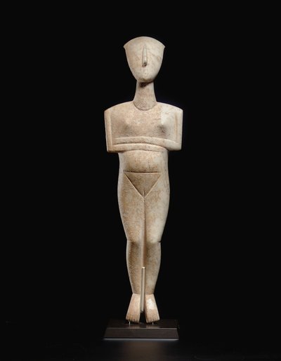 Kykladische liegende Frauenfigur, Namensstück des Schuster-Meisters, Frühe Kykladische II, ca. 2400 v. Chr. (Marmor) von Master Schuster