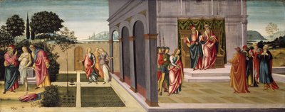 Susanna und die Ältesten im Garten und der Prozess von Susanna vor den Ältesten, ca. 1500 von Master of Apollo and Daphne