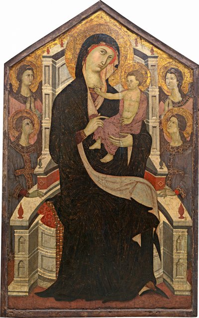 Maestà Madonna mit Kind und vier Engeln, ca. 1290 von Master of Citta di Castello