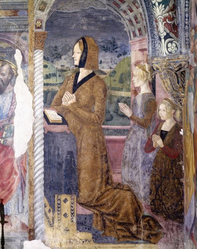 Italien, Region Piemont, Serralunga di Crea, Fresko in der Kapelle der Basilika Santa Maria Assunta von Master of Crea