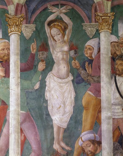 Italien, Region Piemont, Fresko in der Kapelle Santa Margherita im Sacro Monte von Master of Crea
