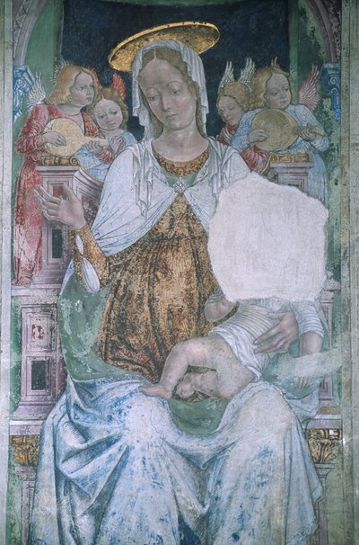 Italien, Piemont, Serralunga di Crea, Sacro Monte di Crea, Basilika Santa Maria Assunta, Kapelle, Fresko von Master of Crea