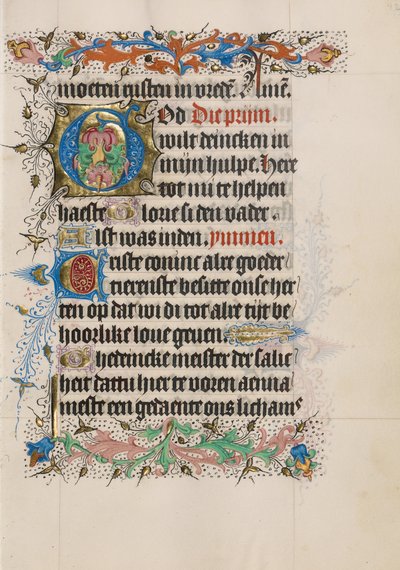 Dekorierter Initialbuchstabe G von Master of Evert Zoudenbalch