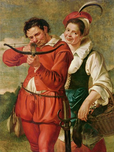 Frau und der Armbrustschütze, ca. 1610 von Master of Harlem
