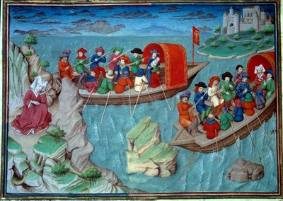 Friedrich II. (1194-1250) des Heiligen Römischen Reiches verlässt Sizilien von Master of Jean Mansel