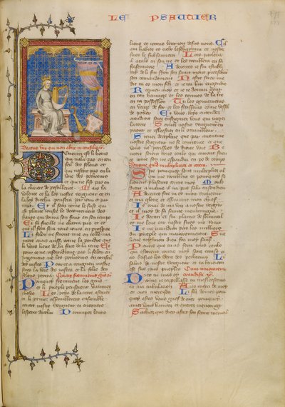 David mit Musikinstrumenten von Master of Jean de Mandeville