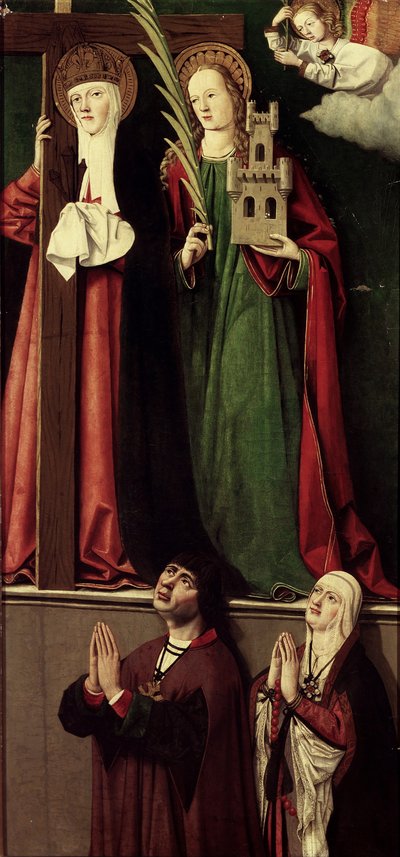 Katholische Monarchen mit den Heiligen Helena und Barbara von Master of Manzanillo