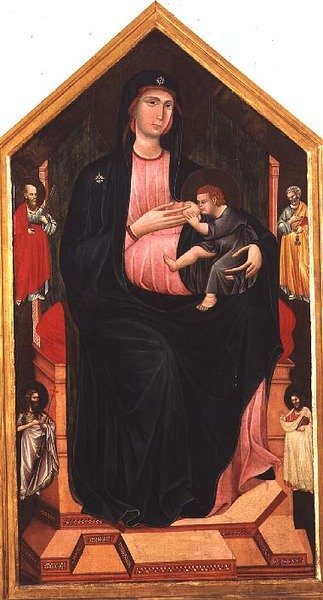 Madonna mit Kind und Heiligen von Master of San Gaggio