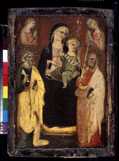 Die Jungfrau mit dem Kind, umgeben von den Heiligen Petrus und Paulus von Master of San Jacopo a Mucciana