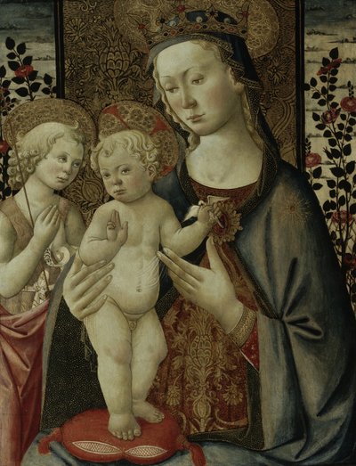 Jungfrau und Kind mit dem kleinen Johannes, ca. 1460 von Master of San Miniato
