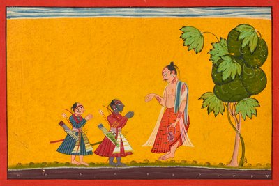 Rama und Lakshman mit dem Weisen Vishvamitra, aus einem Ramayana, ca. 1680-1690 von Master of Style II of the