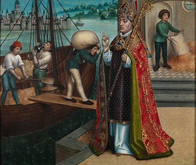 Das Wunder des Getreides, vom Altarbild des Heiligen Nikolaus von Master of The Legend of St. Lucy