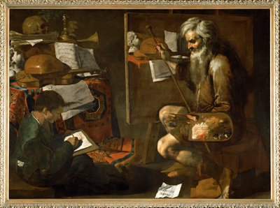 Ein Maleratelier, ca. 1639 von Master of the Annunciation to the Shepherds