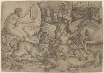 Allegorisches Thema: Kampf der Tiere von Master of the Beheading of St. John