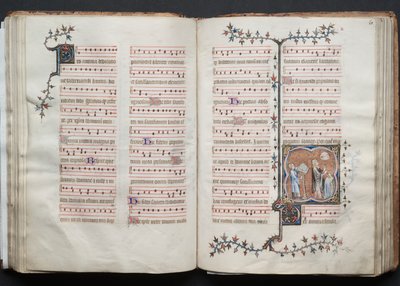 Das Gotha-Missale: Fol. 60v, Text, ca. 1375 von Master of the Boqueteaux