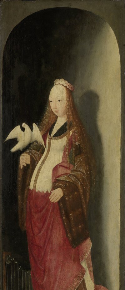Heilige Cäcilia, rechter Flügel eines Triptychons von Master of the Brunswick Diptych (attributed to)