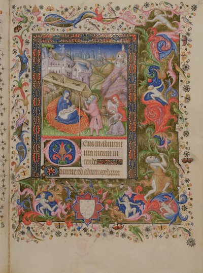 Geburt Christi, aus einem Stundenbuch von Master of the Brussels Initials