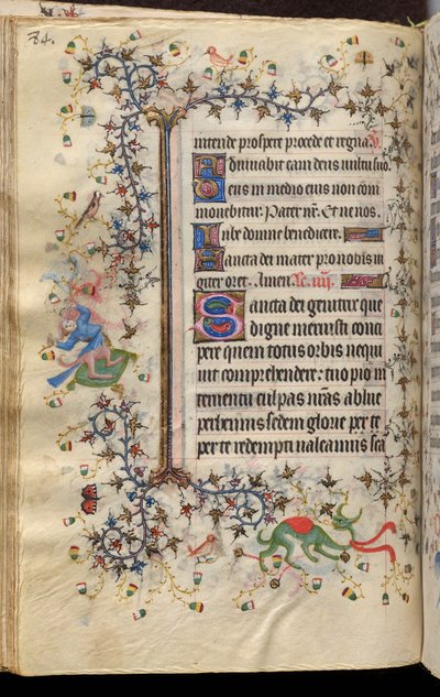 Stundenbuch von Karl dem Edlen, König von Navarra (1361-1425): fol. 42v, Text von Master of the Brussels Initials and Associates