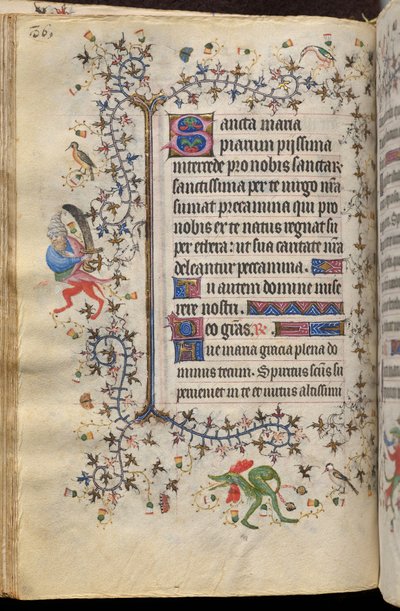 Stunden von Karl dem Edlen, König von Navarra (1361-1425): fol. 43v, Text von Master of the Brussels Initials and Associates