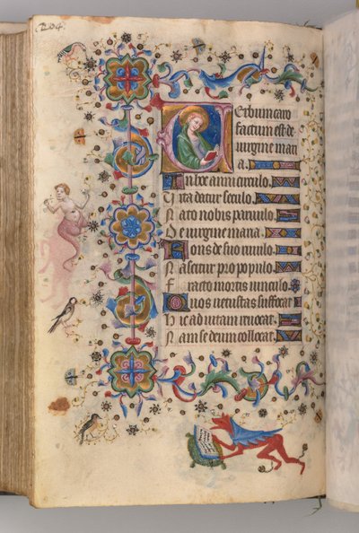 Stunden von Karl dem Edlen, König von Navarra 1361-1425: fol. 102v, Text, ca. 1405 von Master of the Brussels Initials and Associates