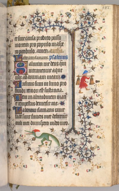 Stundenbuch von Karl dem Edlen, König von Navarra 1361-1425: fol. 186r, Text, ca. 1405 von Master of the Brussels Initials and Associates