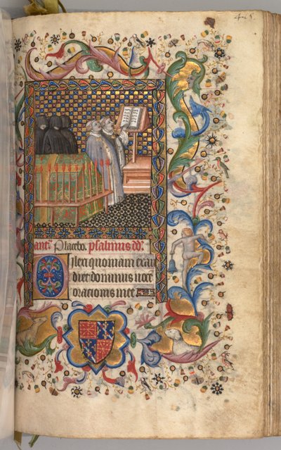 Stundenbuch von Karl dem Edlen, König von Navarra 1361-1425: fol. 202r, Totenoffizium von Master of the Brussels Initials and Associates