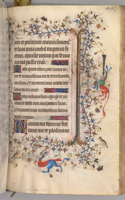 Stundenbuch von Karl dem Edlen, König von Navarra 1361-1425: fol. 218r, Text, um 1405 von Master of the Brussels Initials and Associates