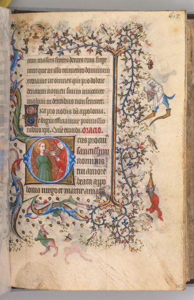 Stundenbuch von Karl dem Edlen, König von Navarra 1361-1425, fol. 303r, St. Apollonia, ca. 1405 von Master of the Brussels Initials and Associates