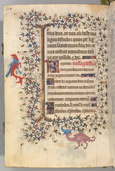 Stundenbuch von Karl dem Edlen, König von Navarra 1361-1425, fol. 321v, Büste des Todes, ca. 1405 von Master of the Brussels Initials and Associates