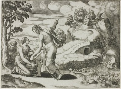 Isoliertes Motiv aus der Geschichte von Psyche von Master of the Die