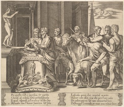 Tafel 4: Psyches Vater konsultiert das Orakel, aus 