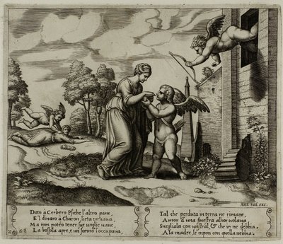 Psyche, die glaubt, schöner zu erscheinen..., öffnet die verhängnisvolle Schachtel von Master of the Die