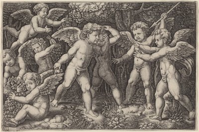 Putti beim Spielen von Master of the Die after Raphael