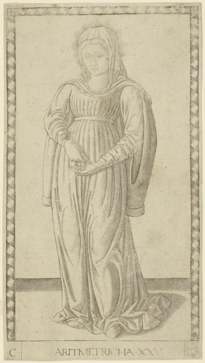 Arithmetik, Platte 25 aus Künste und Wissenschaften von Master of the E Series Tarocchi