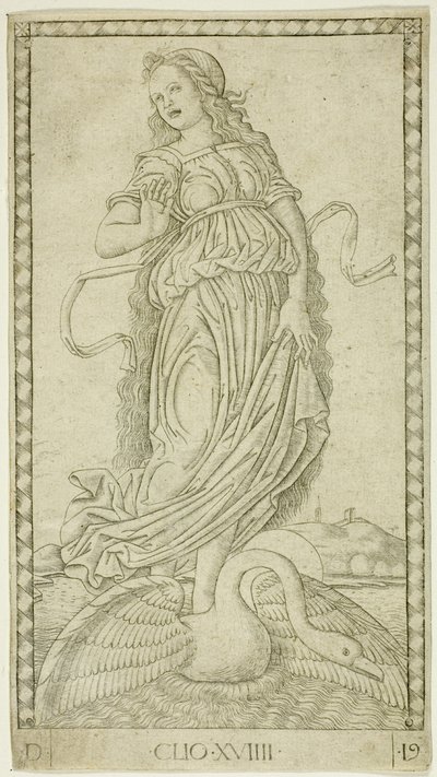 Clio, Platte neunzehn aus Apollo und die Musen von Master of the E Series Tarocchi
