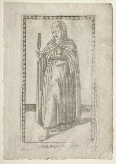 Grammatik aus den Tarocchi, Serie C: Freie Künste, Nr. 21, vor 1467 von Master of the E Series Tarocchi